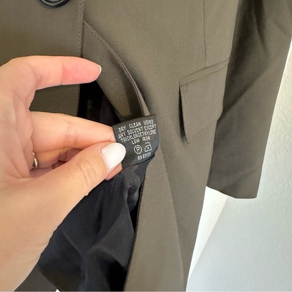 Lafayette 148 New York One Button Longline Blazer Brown Green Size 4 Women’s - Picture 11 of 11